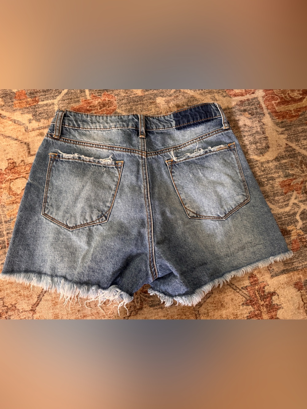 Women’s Distressed Light Blue Denim Jean Shorts - Picture 5 of 5